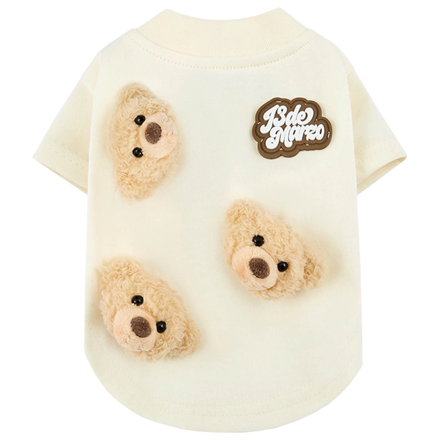 13DE MARZO Allover Bear Pet Tee Beige