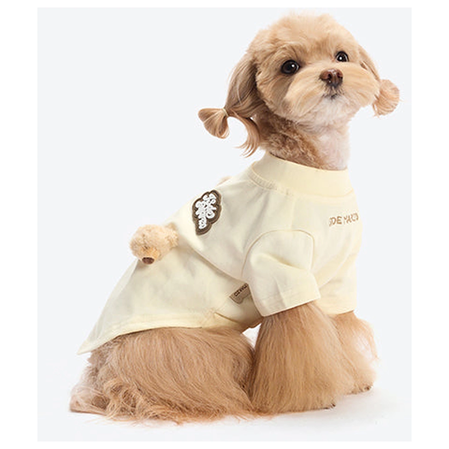 13DE MARZO Allover Bear Pet Tee Beige detail view