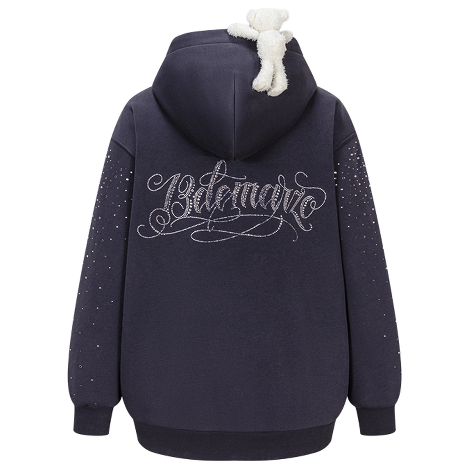 13DE MARZO Shine Logo Zip Hoodie Navy Blue