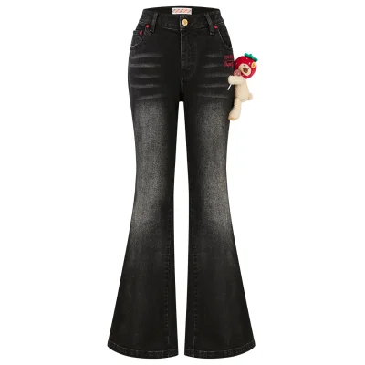13DE MARZO Bear Slim-Fit Jeans Black