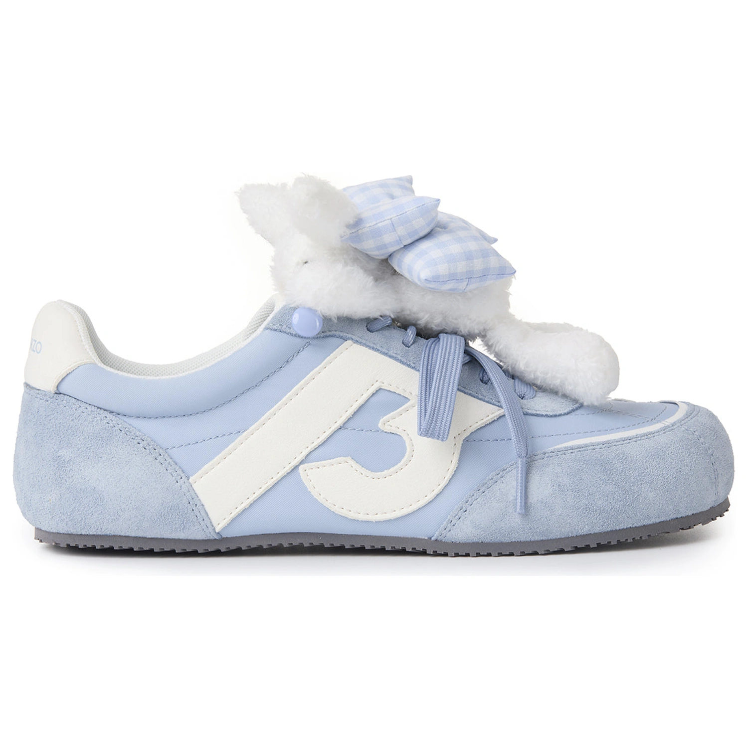 13DE MARZO Bear Plush Sneakers Blue fabric detail
