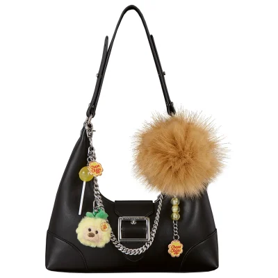 13DE MARZO Lollipop Chain Underarm Bag Black