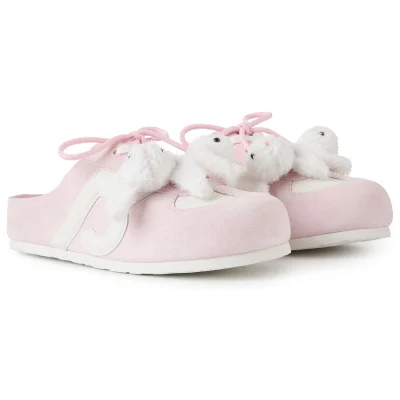 13DE MARZO Plush Bear Mules Pink