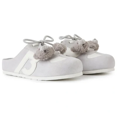 13DE MARZO Plush Bear Mules Grey