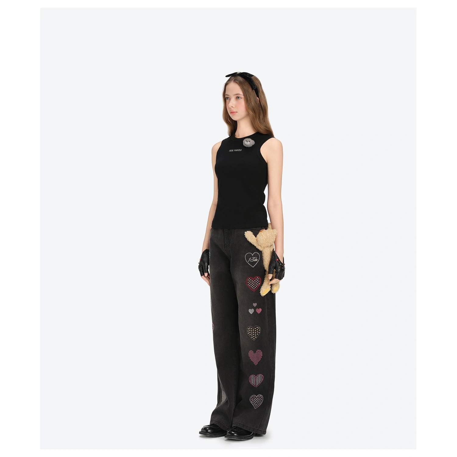 13DE MARZO Bear Base Vest Black back view