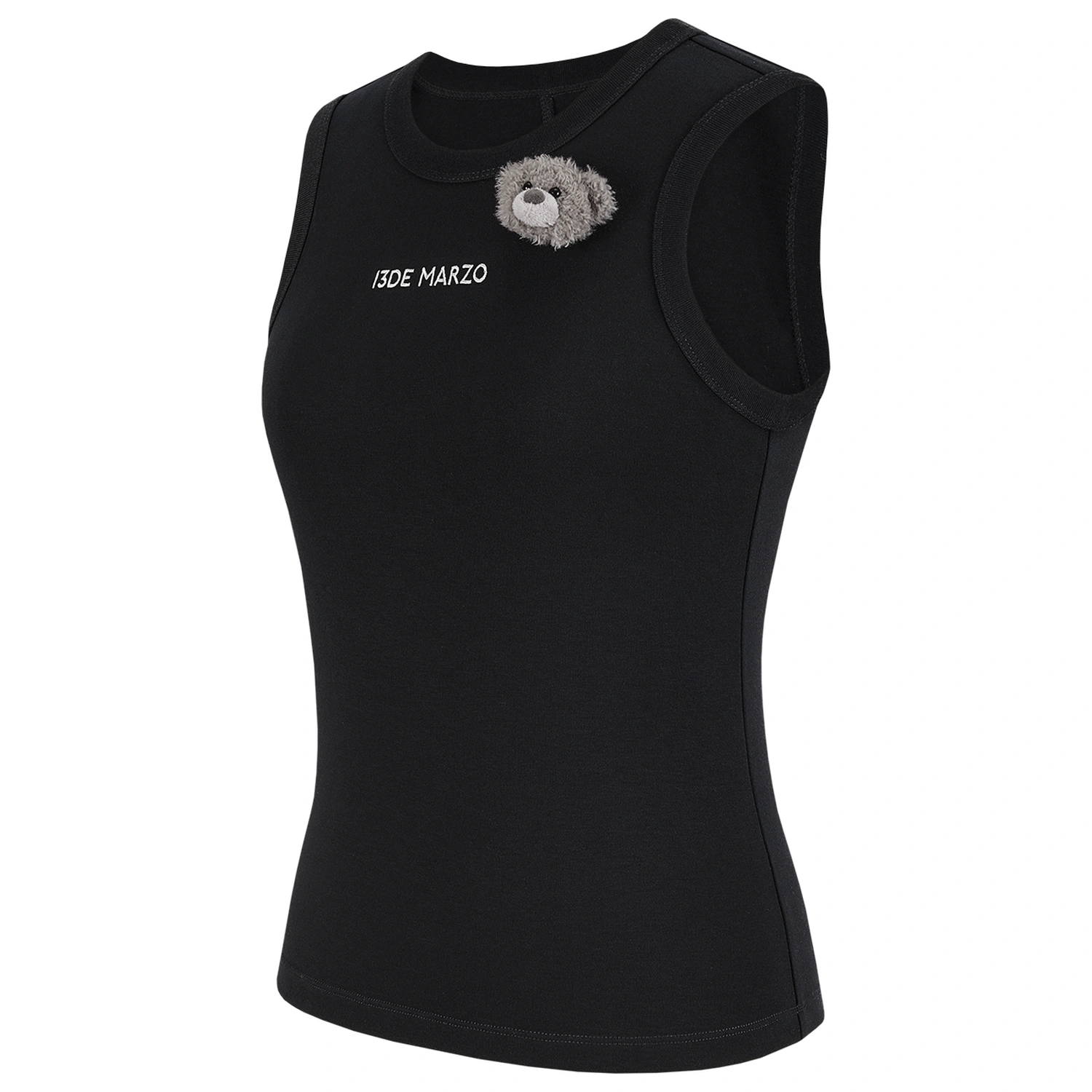 13DE MARZO Bear Base Vest Black fabric detail