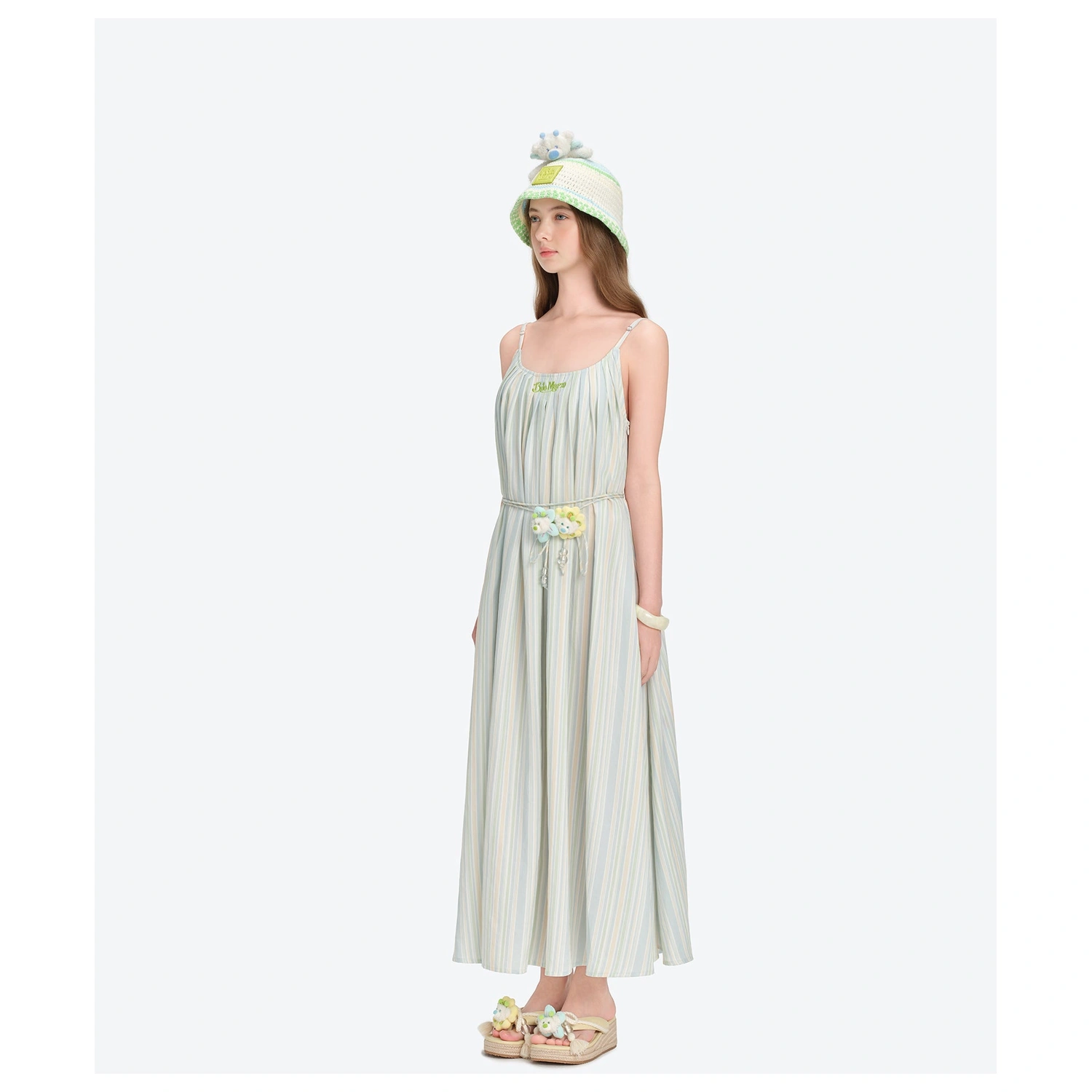 13DE MARZO Floral Bear Slip Dress back view