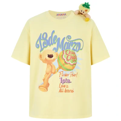 13DE MARZO Bear Graphic Lollipop Tee Yellow