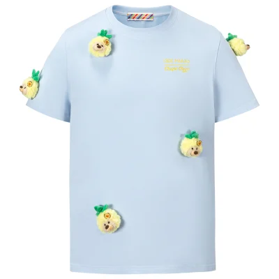 13DE MARZO Bear Print with Rhinestone T-shirt Blue