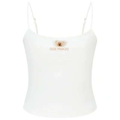 13DE MARZO Mini Bear Print Vest White
