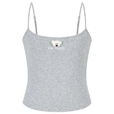 13DE MARZO Mini Bear Print Vest Grey