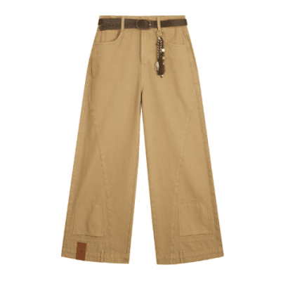 REVAN Wide-Leg Khaki Chino Pants