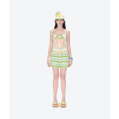 13DE MARZO Floral Bear Flip Flops Yellow