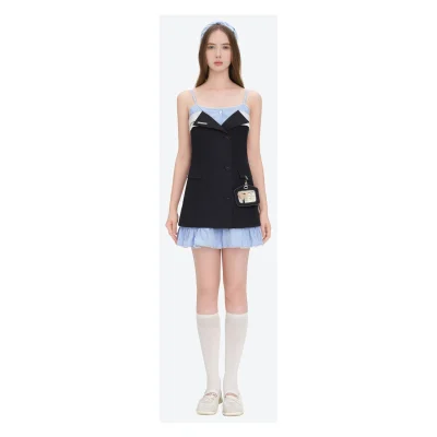 13DE MARZO Two-piece Style Blazer with Badge Dress Navy Blue