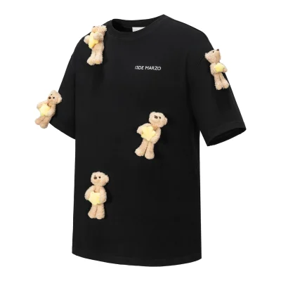 13DE MARZO Lumi Star Bear T-shirt Black