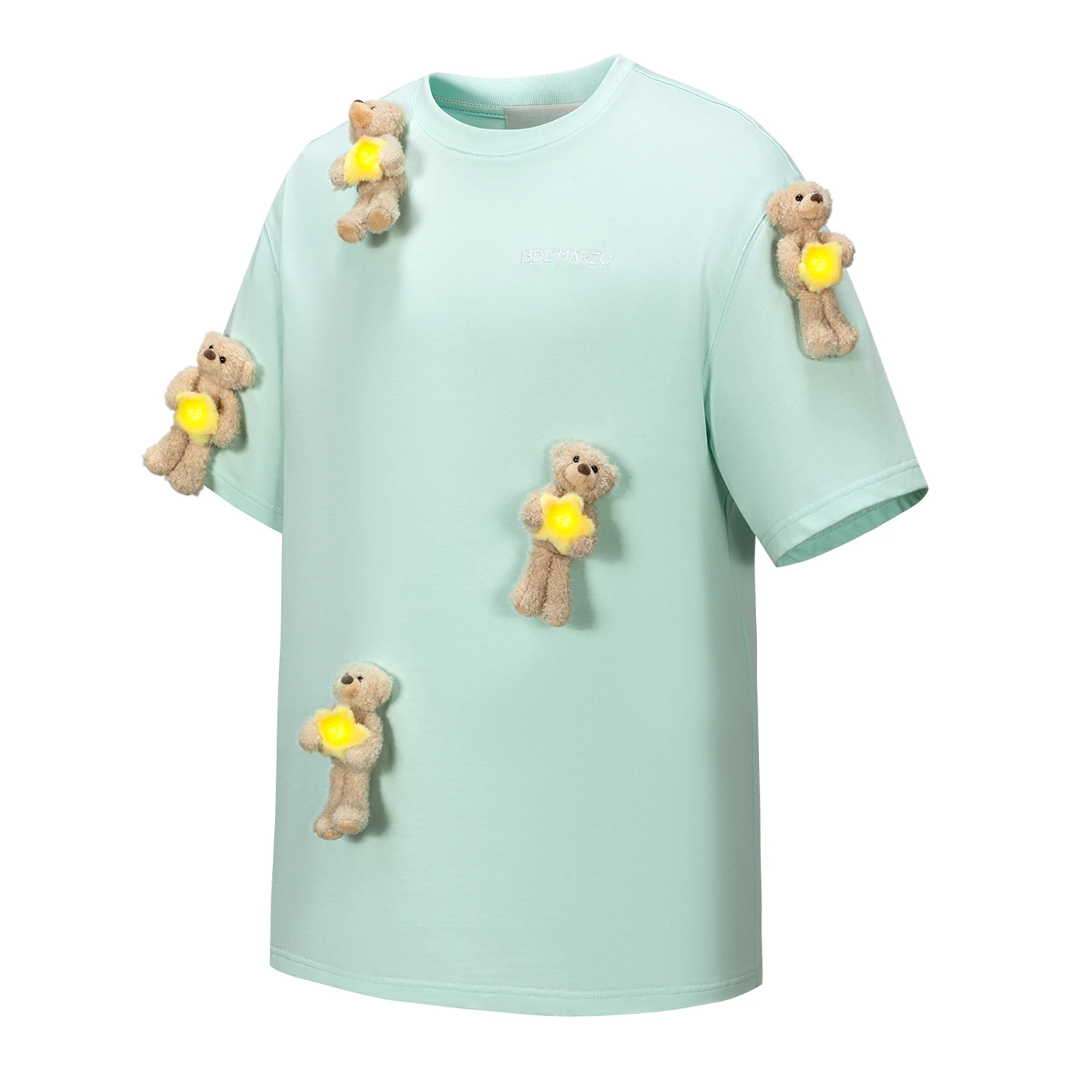 13DE MARZO Lumi Star Bear T-shirt Mint Green - Image 2