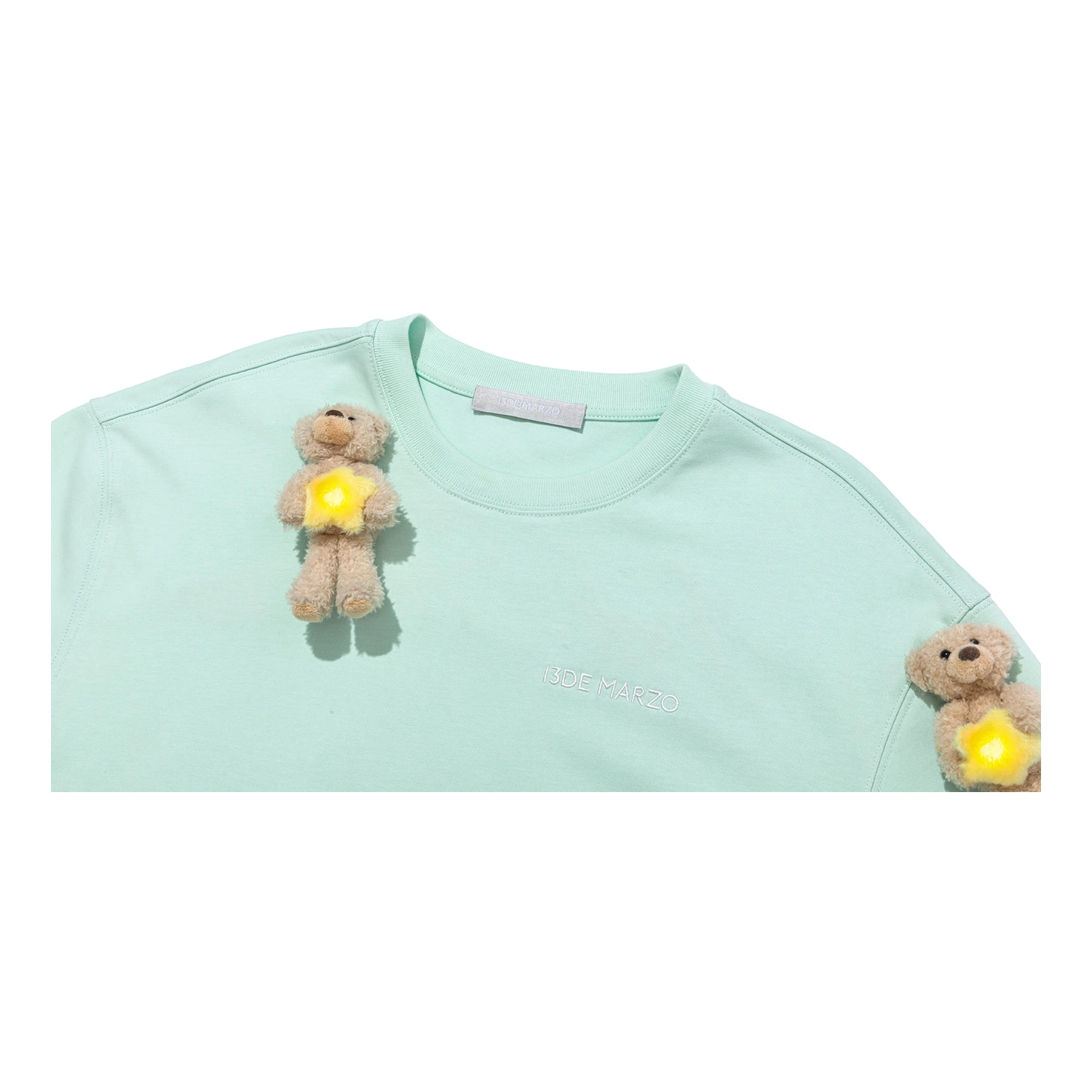 13DE MARZO Lumi Star Bear T-shirt Mint Green - Image 4