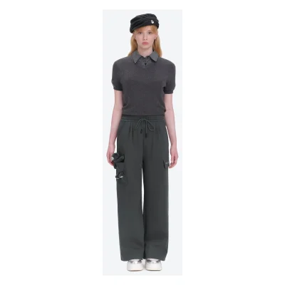 13DE MARZO Pocket Bear Wide-leg Sweatpants Dark Grey