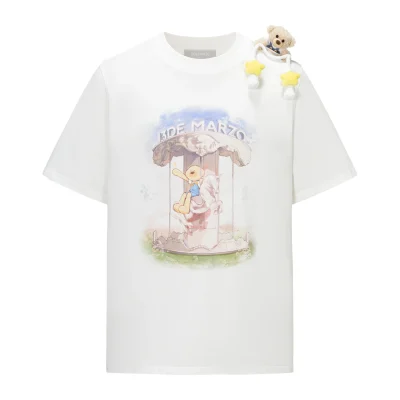 13DE MARZO Carousel Bear Printed T-shirt White