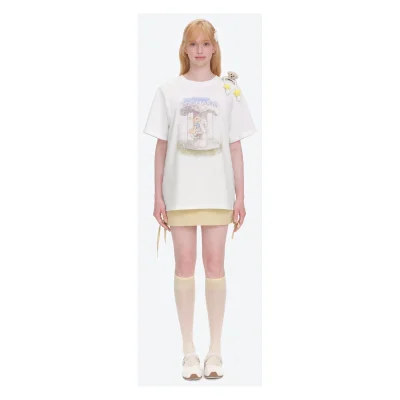 13DE MARZO Carousel Bear Printed T-shirt White