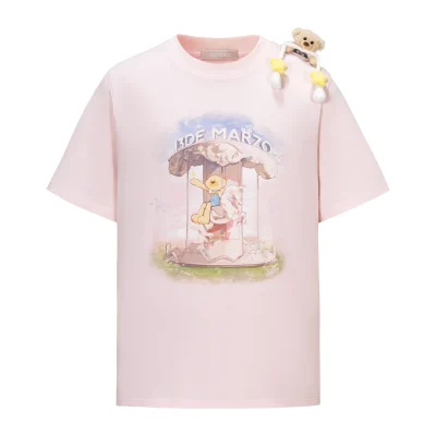 13DE MARZO Carousel Bear Printed T-shirt Pink