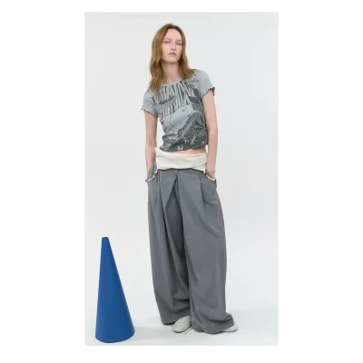 AVVENN X Moomin Forest Print Slim-Fit T-Shirt Grey