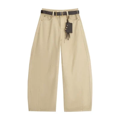 AVVENN X Moomin Belted Barrel Jeans Khaki
