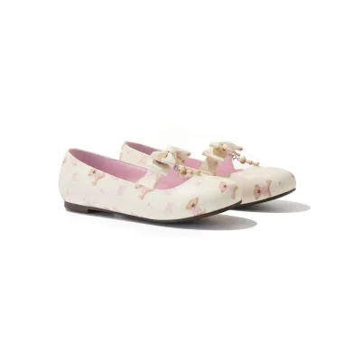 13DE MARZO Floral-Print Lined Ballet Flats Colourway