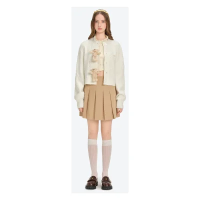 13DE MARZO Sequin Knit Cardigan White