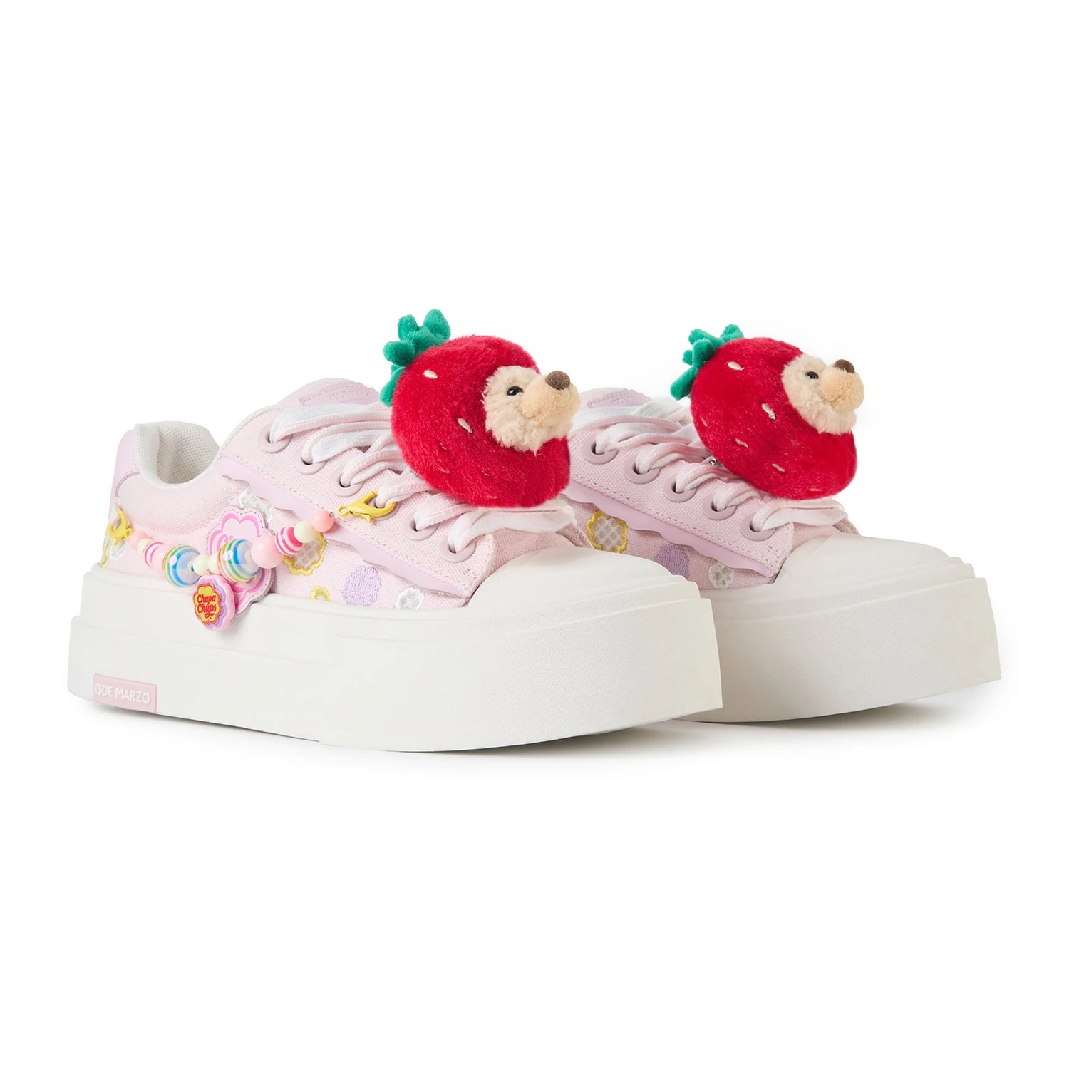 13DE MARZO Candy Bear Canvas Shoes Pink