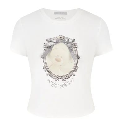 13DE MARZO Bear Magic Mirror Top White