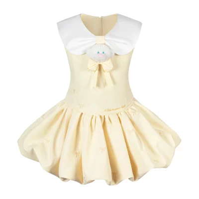 13DE MARZO BabyBear Bow Bubble Dress Yellow