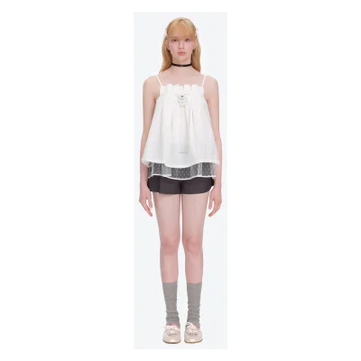 13DE MARZO Nighty Night Bear Bud Camisole White