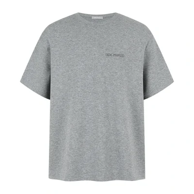 13DE MARZO Shimmer Logo Print Bear T-shirt Grey