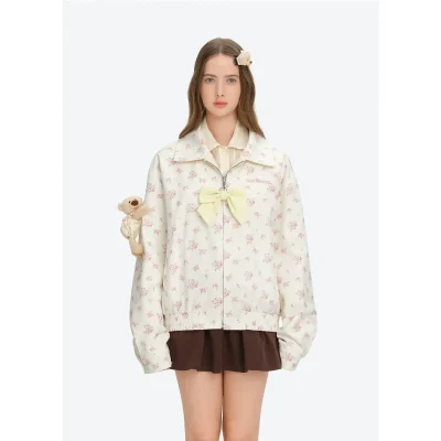 13DE MARZO Reversible Floral Print Jacket Yellow