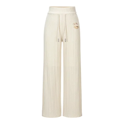 13DE MARZO Mini Bear Knit Trousers Beige