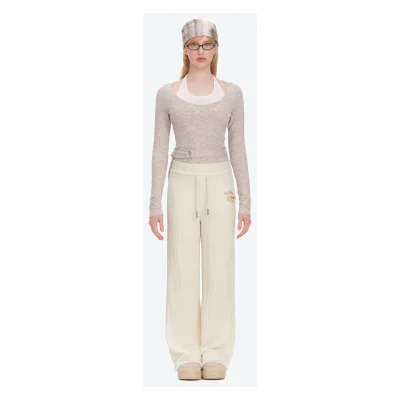 13DE MARZO Mini Bear Knit Trousers Beige