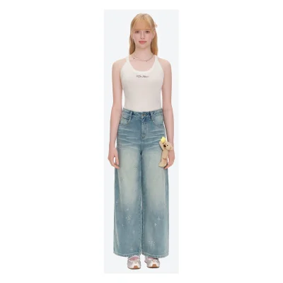 13DE MARZO Luminous Bear Star Jeans Blue