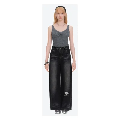 13DE MARZO Bear Base Jeans Black