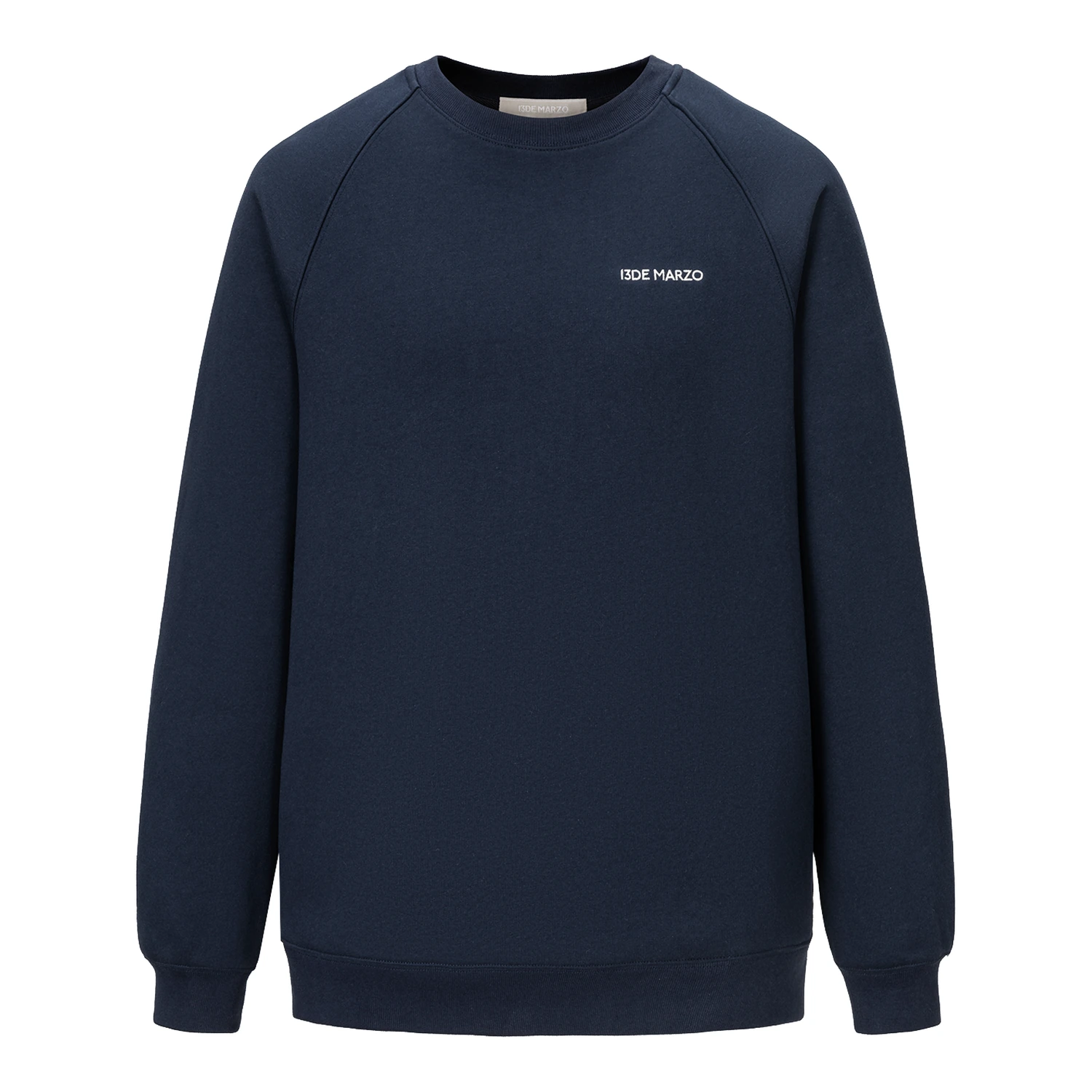 13DE MARZO Big Bear Crewneck Raglan Sweatshirt Navy Blue