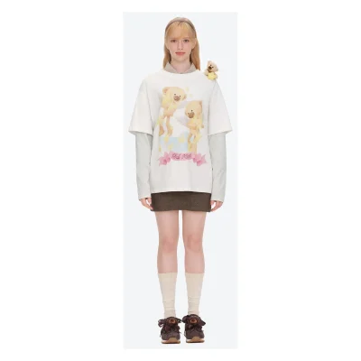 13DE MARZO Luminous Bear Sketch T-shirt White