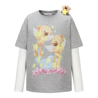 13DE MARZO Luminous Bear Sketch T-shirt Grey