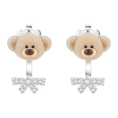 13DE MARZO Mini Bear Bow Tie Studs