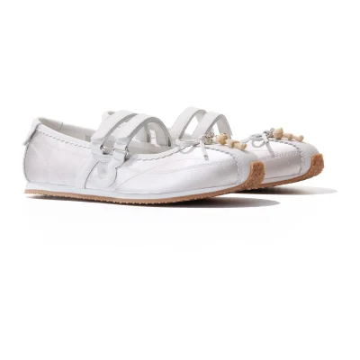 13DE MARZO Mini Bear Ballet Mary Janes Silver