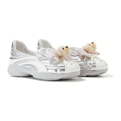 13DE MARZO Ballet Bear Sneakers Silver