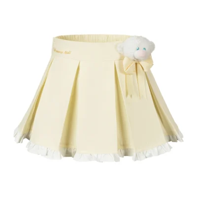 13DE MARZO BabyBear Pleated Skirt Yellow