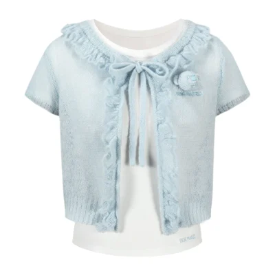 13DE MARZO Mohair Knit Cover-Up T-shirt