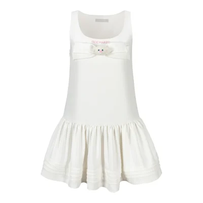 13DE MARZO Sleeveless Tulle Dress White