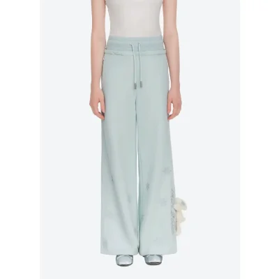13DE MARZO Snow Bear Micro-Flare Sweatpants Blue