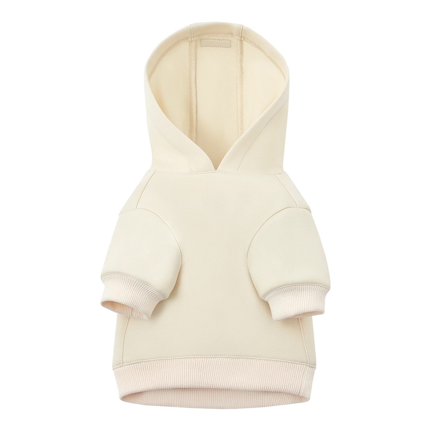 13DE MARZO Pet Plush Hoodie Almond - Image 3